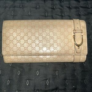 Gucci Beige Micro Guccissima Leather Continental Wallet,